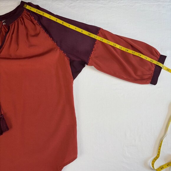 Versona Accessories Orange and Burgundy Boho Top - Size L - Picture 9 of 12